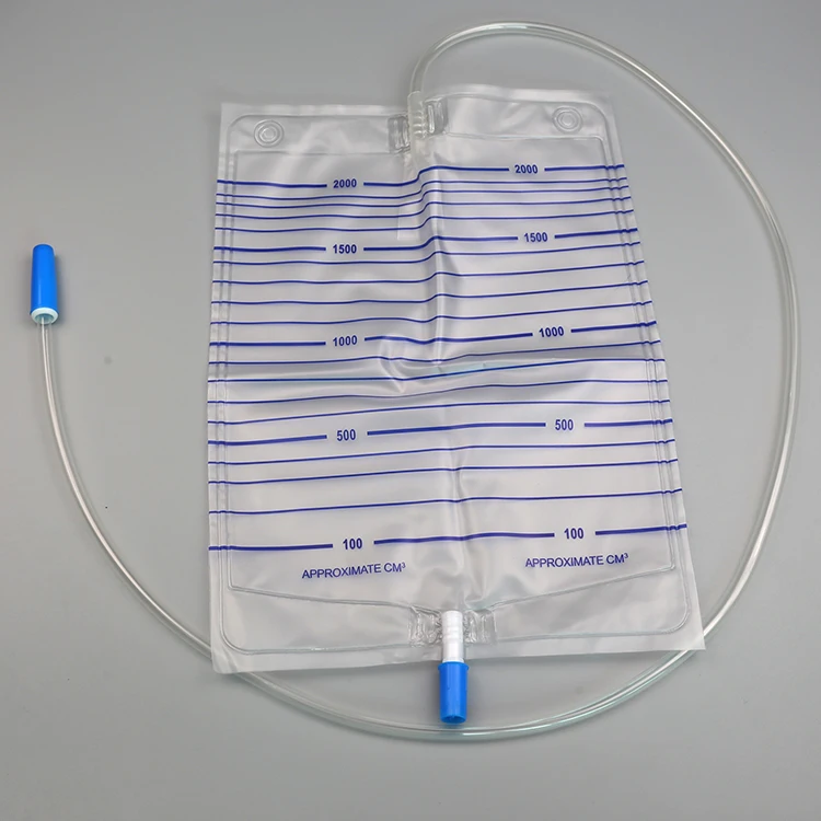 Disposable anti countercurrent drainage bag medical urine bag 2000ml