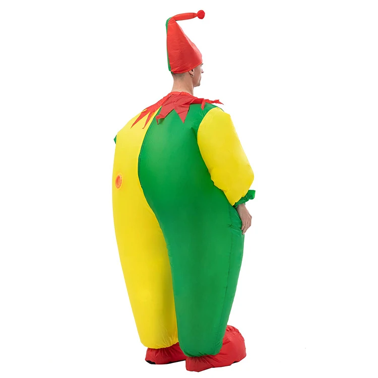Fat clown inflatable costume for Halloween Fancy Dress Cosplay Blow Up Full Body Suit Jumpsuit for Adult