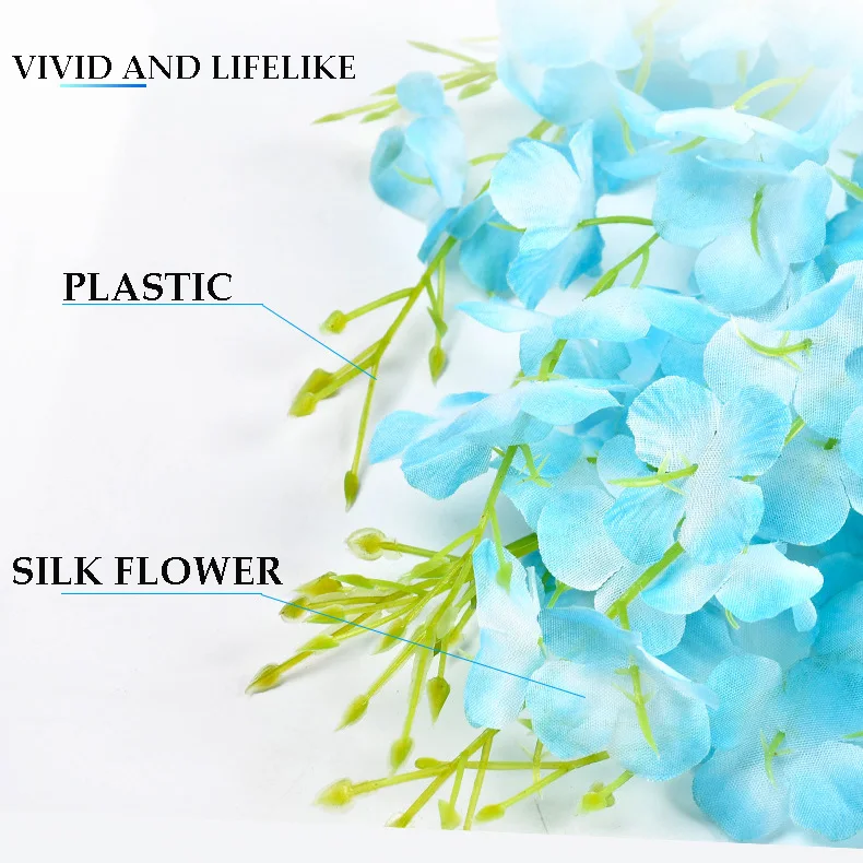 Sen Masine green 3.6 feet Long Fake Hanging Flower wisteria flowers artificial for wall wedding garden decoration