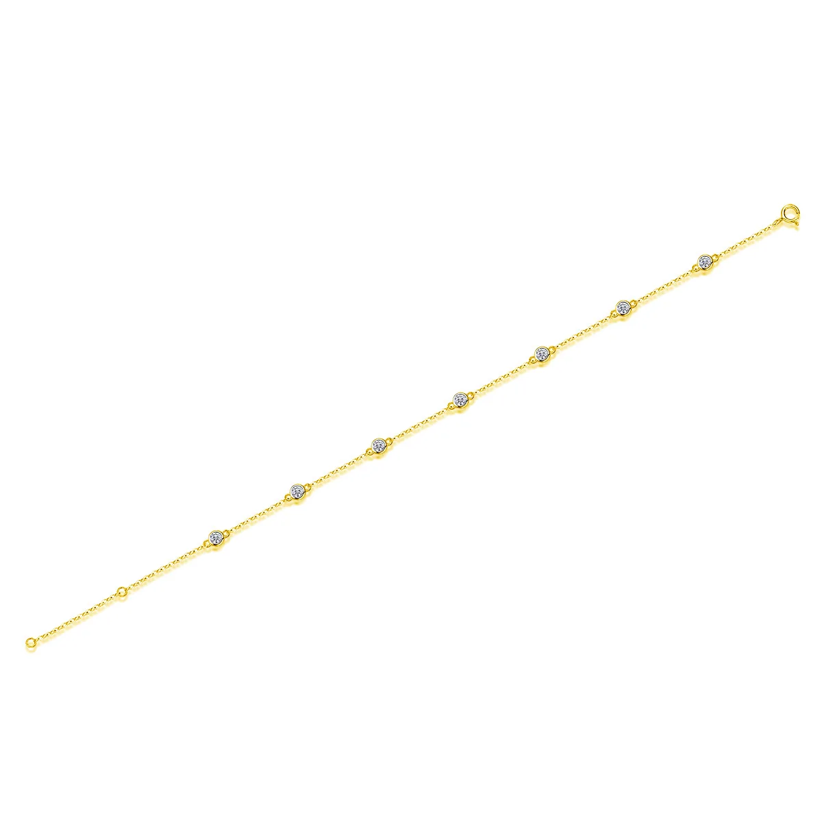 Wholesale GRA Vvs Moissanite Diamond With Certificate Tennis Bracelet 925 Sterling Silver 18k Solid Gold Plated 0.7CT Bracelet