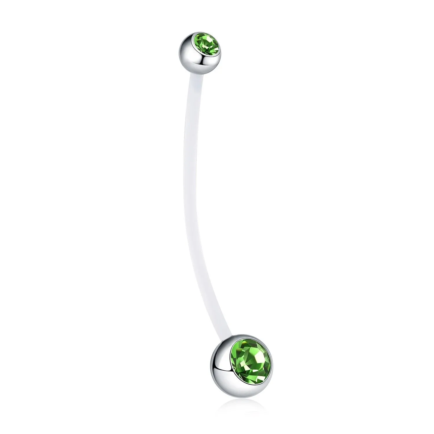 Stylish maternity belly button ring acrylic long soft rod double drill belly ring daily party wear body piercings jewelry