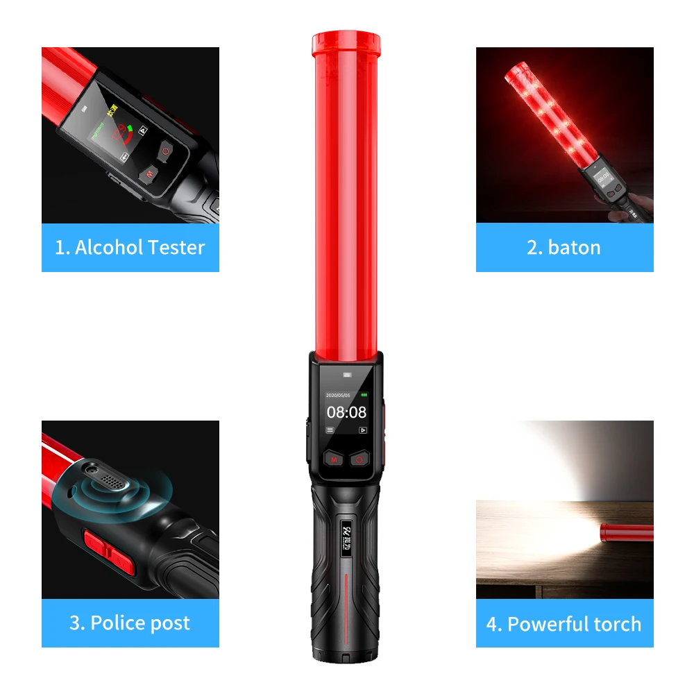 Baton alcohol tester for Factory/professional use fuel cell sensor analyzer breathalyzer alcohol breath tester Mr black08