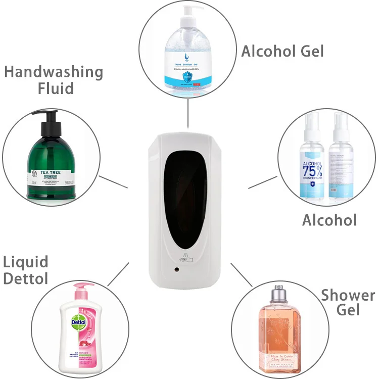 
CE Wall Mounted Electronic Touch Free Infrared Sensor Automatic Liquid Soap Sprayer Gel Hand Sanitizer Antibacterial Dispensers 