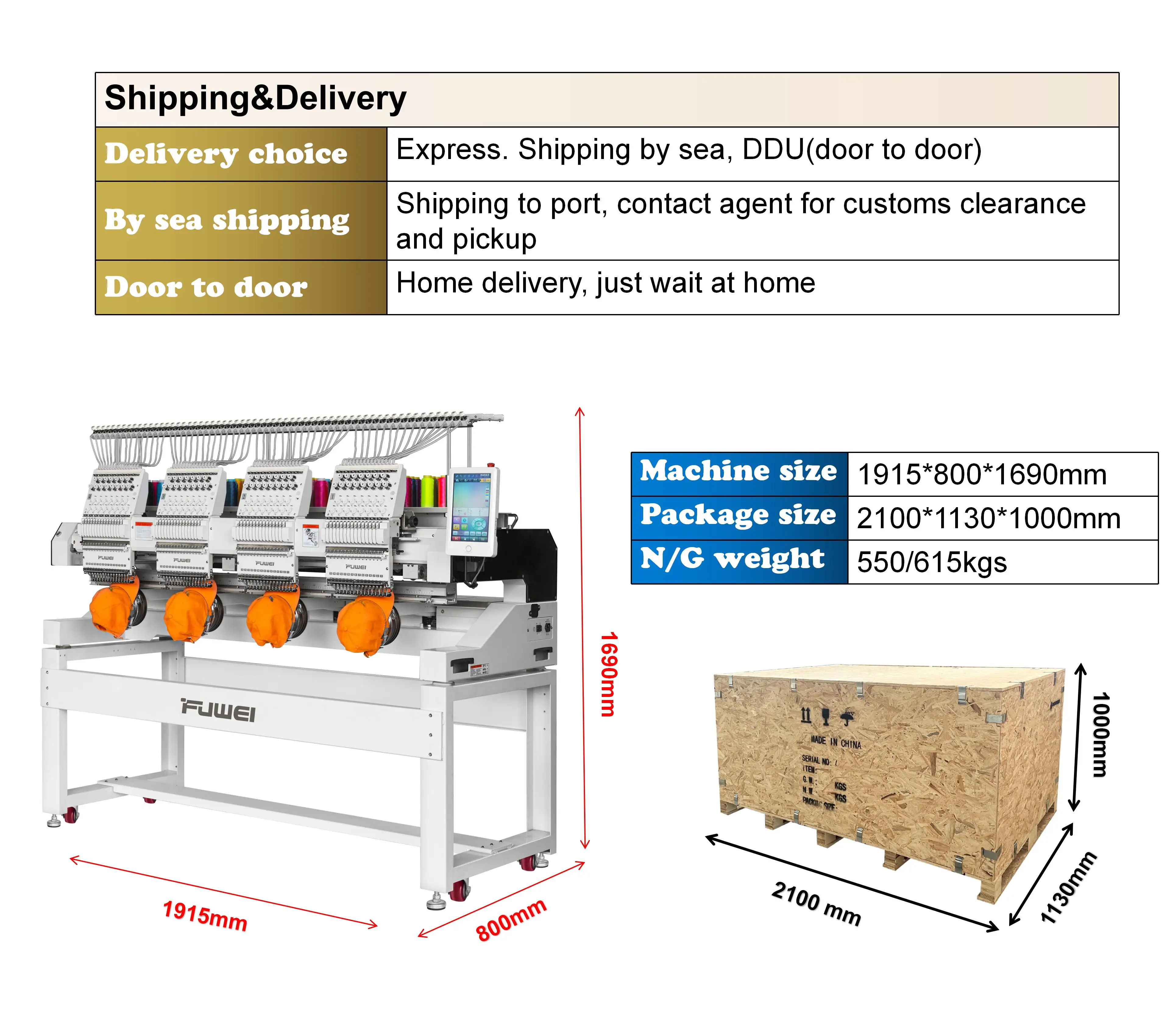 FUWEI  4 Heads  Computer Embroidery Machine Price