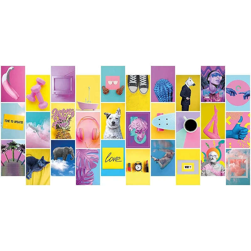 4 x 6 inch 60 pcs Bedroom Aesthetic Room wall Decor poster photo collage kit