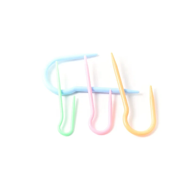 4PCS/set Big Scarf Sweater Knitting Needles Handcraft Plastic Twist Curved U Shape Knitting Needles