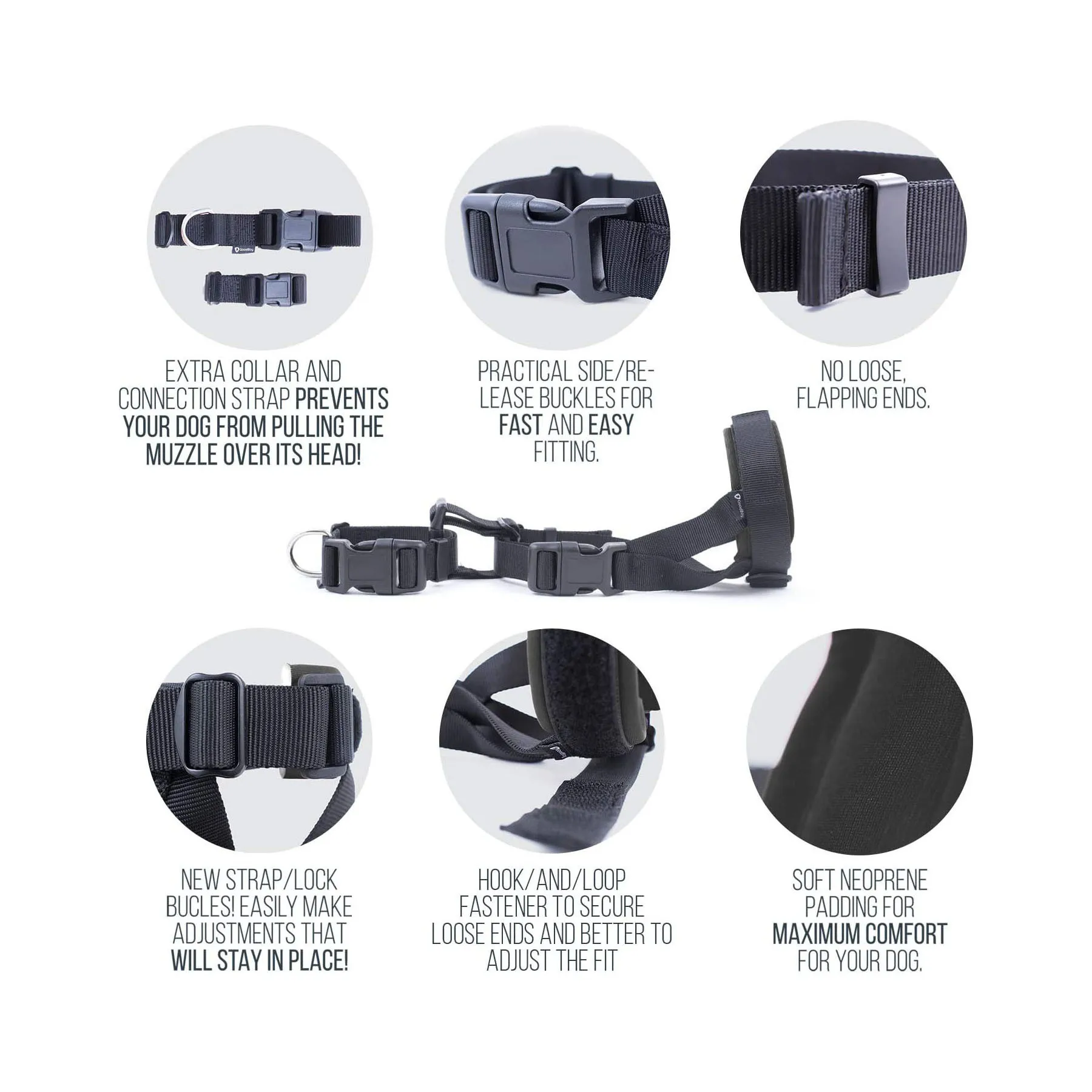 Прочный чехол для рта собаки, мягкая дышащая Неопреновая подкладка, регулируемый нейлоновый намордник для собаки