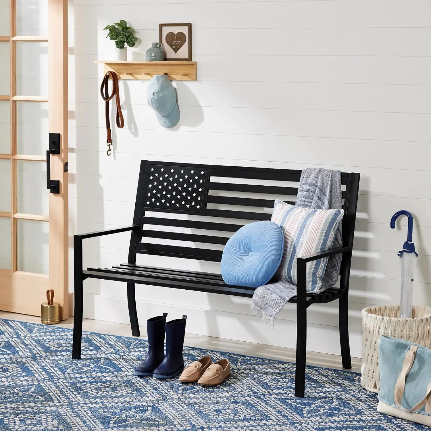 K&J High Quality Wholesale Modern Outdoor Metal Garden Park Bench Wrought Iron Patio Bench