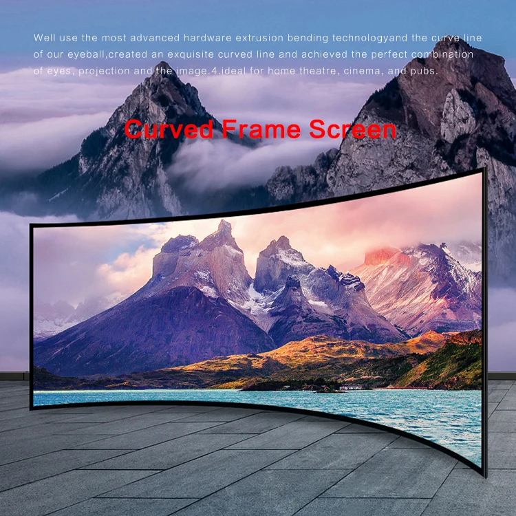 200 Inch Curved Fixed Frame projector Screen Curved Projection Screen Curved Projector Screen