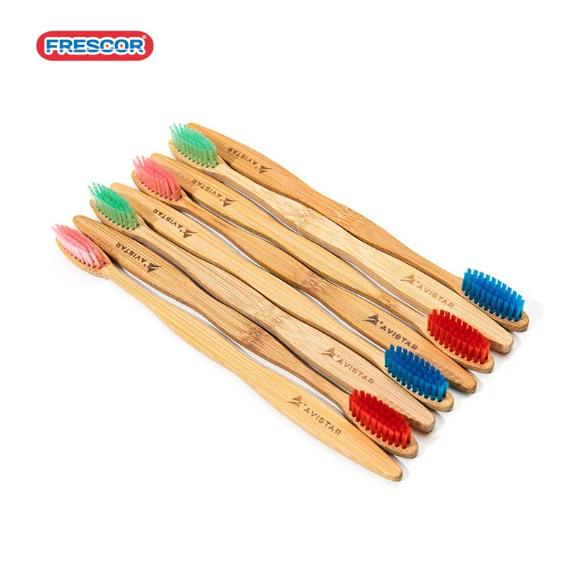 Оптовая продажа индивидуальный логотип этикетка биоразлагаемая Экологически чистая не содержит Бисфенол А Бамбуковая зубная щетка с древесным углем
