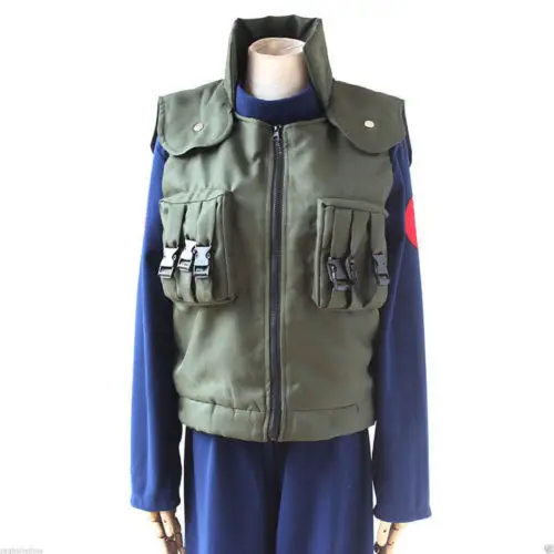 JCOSTNG Anime Hatake Kakashi Cosplay Hokage Vest Top Pant Headband Halloween Party Cosplay Costume