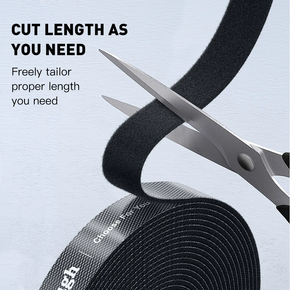 Elough 3M 5M Nylon strong Sticky Cable Winder Organizer Hook And Loop Tape Fasteners Office Cable Management