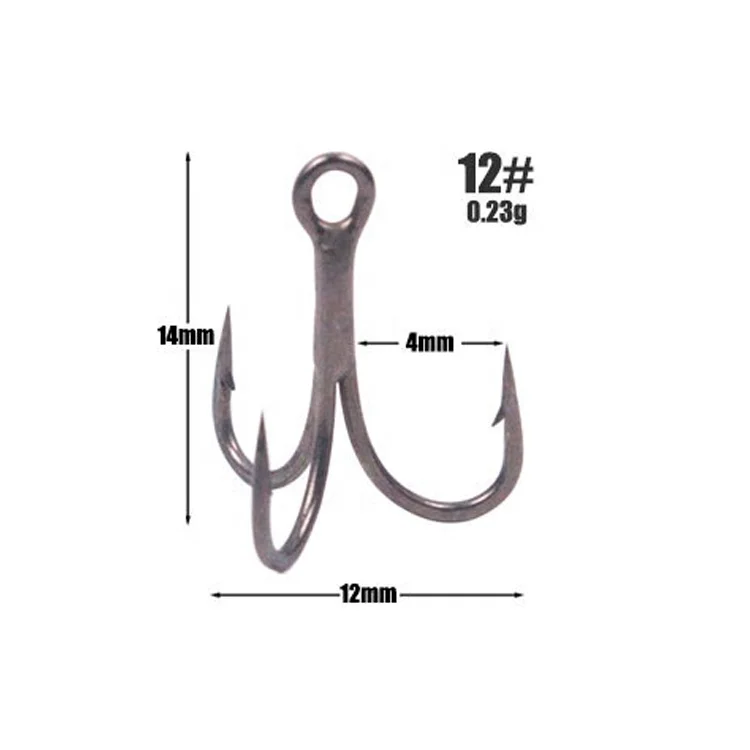 Fishing Treble Hooks 3X Strong Sharp Round Bend 6/8/10 Treblehook for Lures Baits Saltwater Fishing