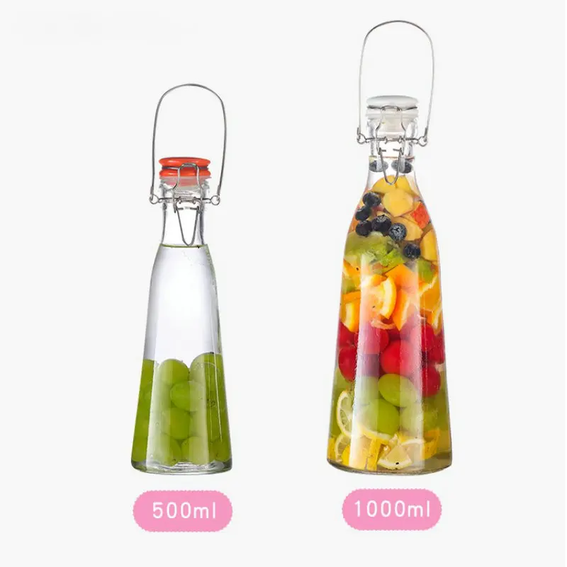 Avertan tea vintage lock 500ml 1 liter 1000ml 2 liter feeding glass bottle packaging for milk