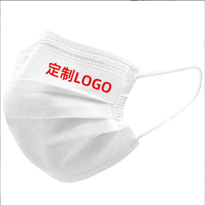 Factory wholesale Mask 3 Ply Facemask Non Woven Print  Custom logo color Disposable Face Mask