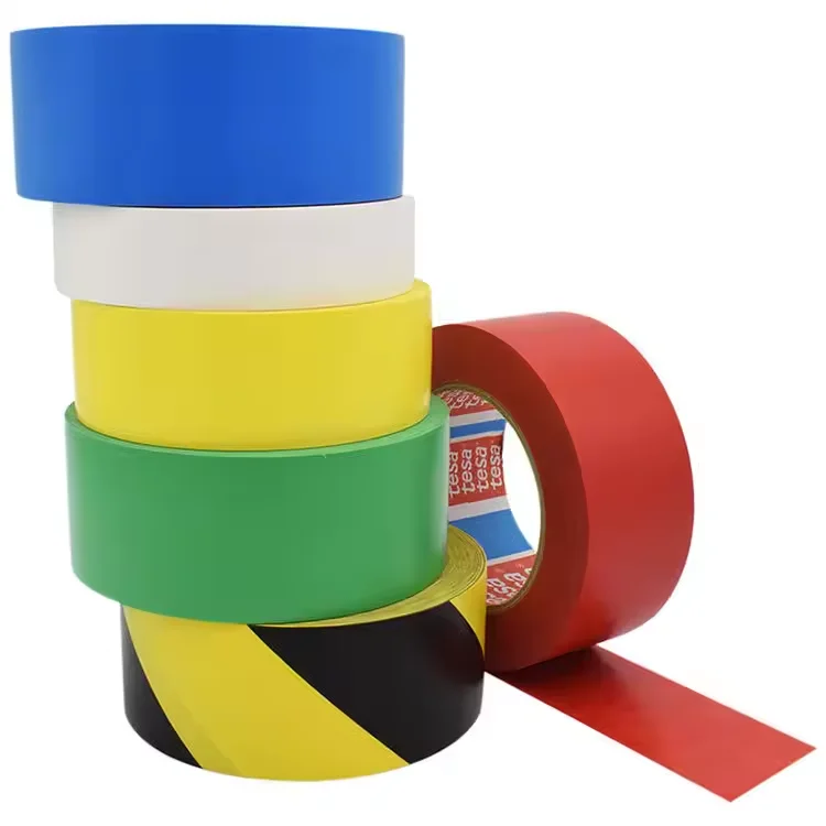 Tesa 4169 Premium Soft PVC Floor Warning Cloth Tape Waterproof And Wear Resistant Floor Marking Reflective Rubber Tape