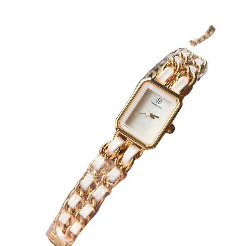 2022 Vintage Fashion Crystal Rose Gold Square Ladies Watch Bracelet Cheap Quartz Watch