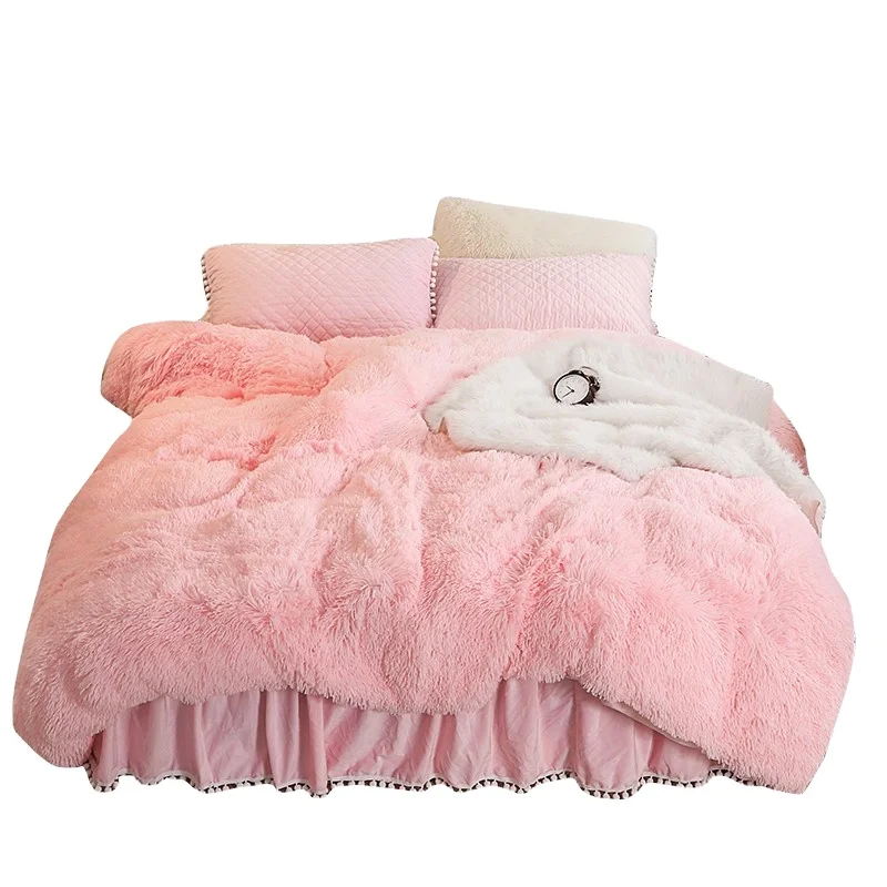 Набор бархатных пушистых пододеяльников в американском стиле из искусственного меха