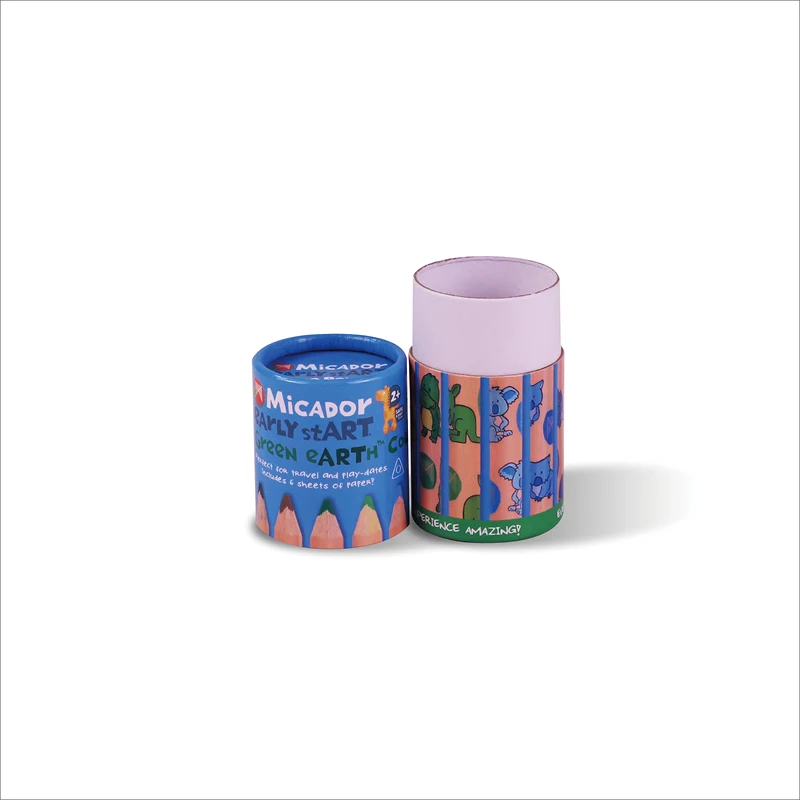 tube paper packing box paper cylinder box mix flowers pattern packaging for candle cylinder