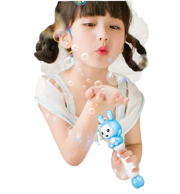 Outdoor Toy Battery Operated  automatic  cartoon soap   Bubble  Gun with hand button  and Bubble Machine for Kids