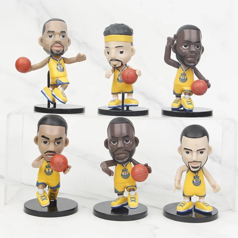 2022 Newest 6pcs/set  Figure Basketball Player PVC Doll Warriors Player Anime Figure PVC Toy for Gift