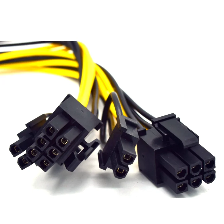 8 Pin To Dual (6+2) Converter Cable Pcie Pci-e Power For Graphics Gpu PCI Splitter