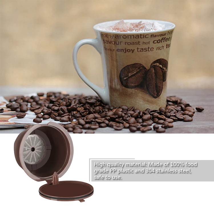  Coffee Machine Reusable Capsule Cup Filter for Nescafe i cafilas with Spoon Refillable Dolce Gusto