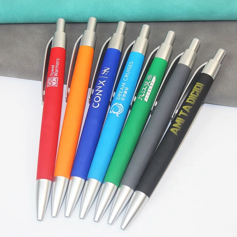 New Promotion Cheap Hot Sell Colorful Press Action Metal Office Use Ballpoint Pen With Custom Logo