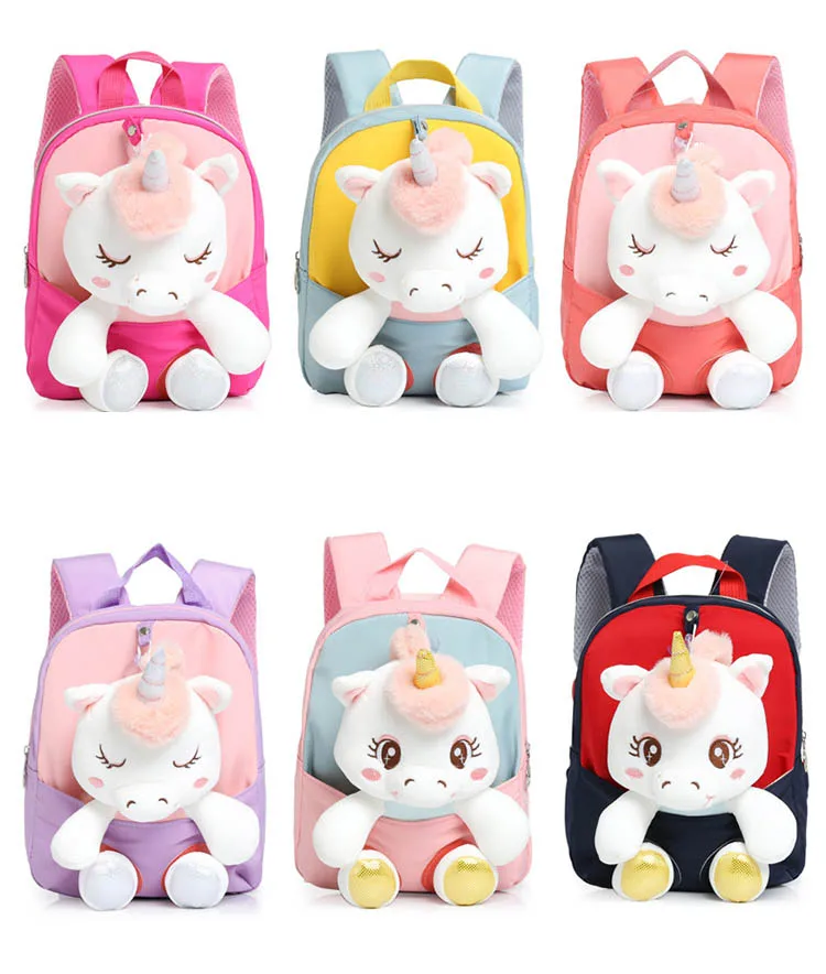 Kids Small Unicorn Backpack 3 - 4 Year Old Gifts Toys Toddler Backpack for Girl Boy with Stuffed Animal