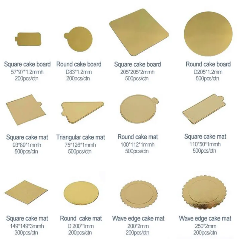 Custom Size 2-12mm Thickness Round Square Cake Drum Corrugated Cake Board