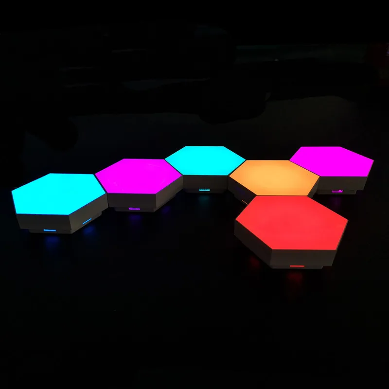 RGB LED Wall Light Touch Quantum Light Small Night Lamp Hexagon Honeycomb Sensor Lighting With Remote Control