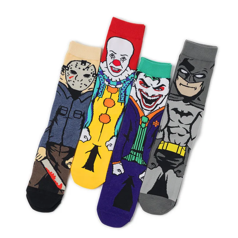 Manufacturers autumn winter mens straight socks fashion Funny Anime Crew Socks designer Cotton Cartoon sock for men