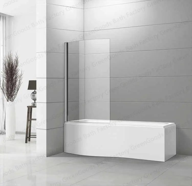 Cheap Tempered Glass Hinged  Bathtub Shower Panel Bathroom Shower Screen