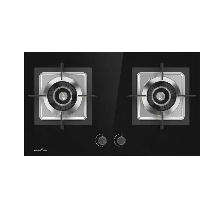 Xunda из листового стекла с 2-х конфорочной бытовая техника Кухонная Плита встраиваемая газовая варочная панель с бесплатных запасных частей, установка на выбранном месте