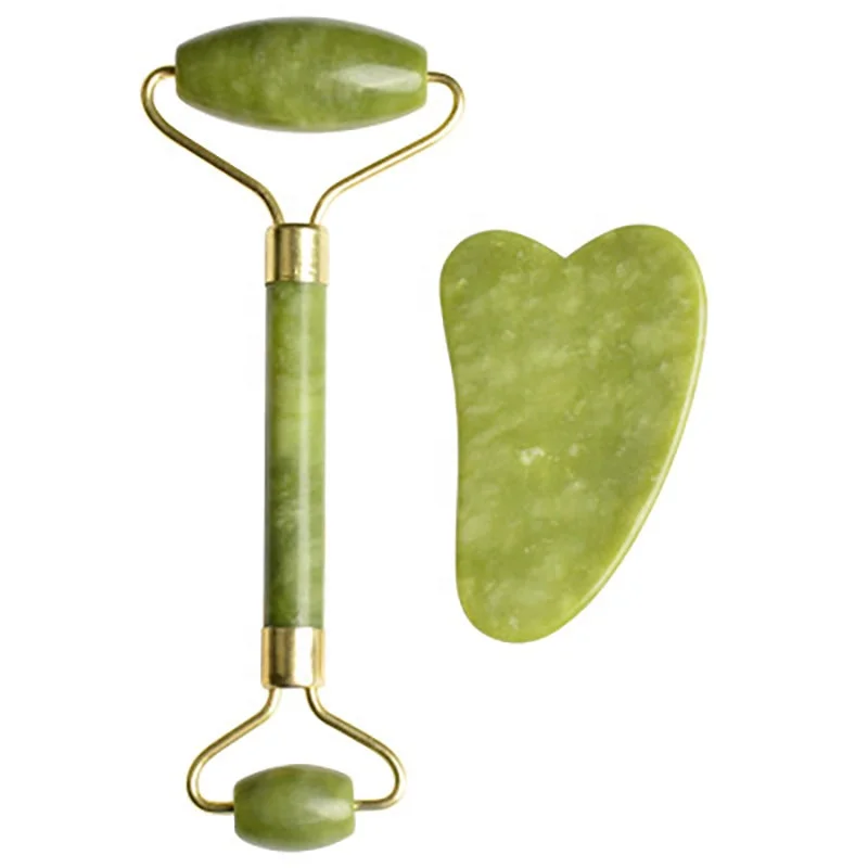 Jade Roller Massage Slimming Face Double Heads Jade Stone Natural Jade Stone Skin Massage Face Massager Lifting Tool