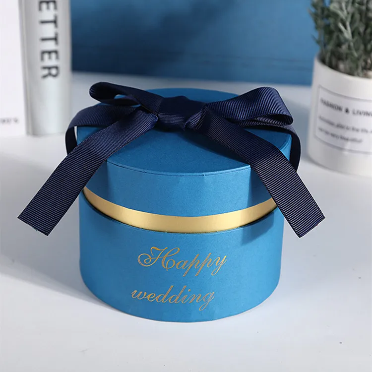 Customized Logo White Round Shaped Cardboard Tube Paper Cylinder Packaging Box For Keepsake Gift Tea Caddy with rope handle