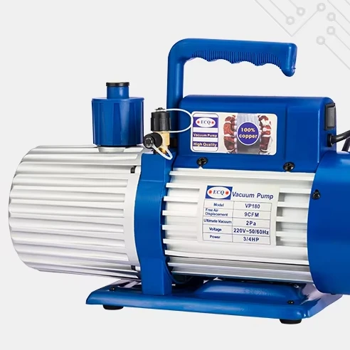 ECQ VP-180 3/4hp Single stage ac vacuum pump refrigerant system 110v 220v R407 R404 R507 R134 refrigerant 100% copper wire motor
