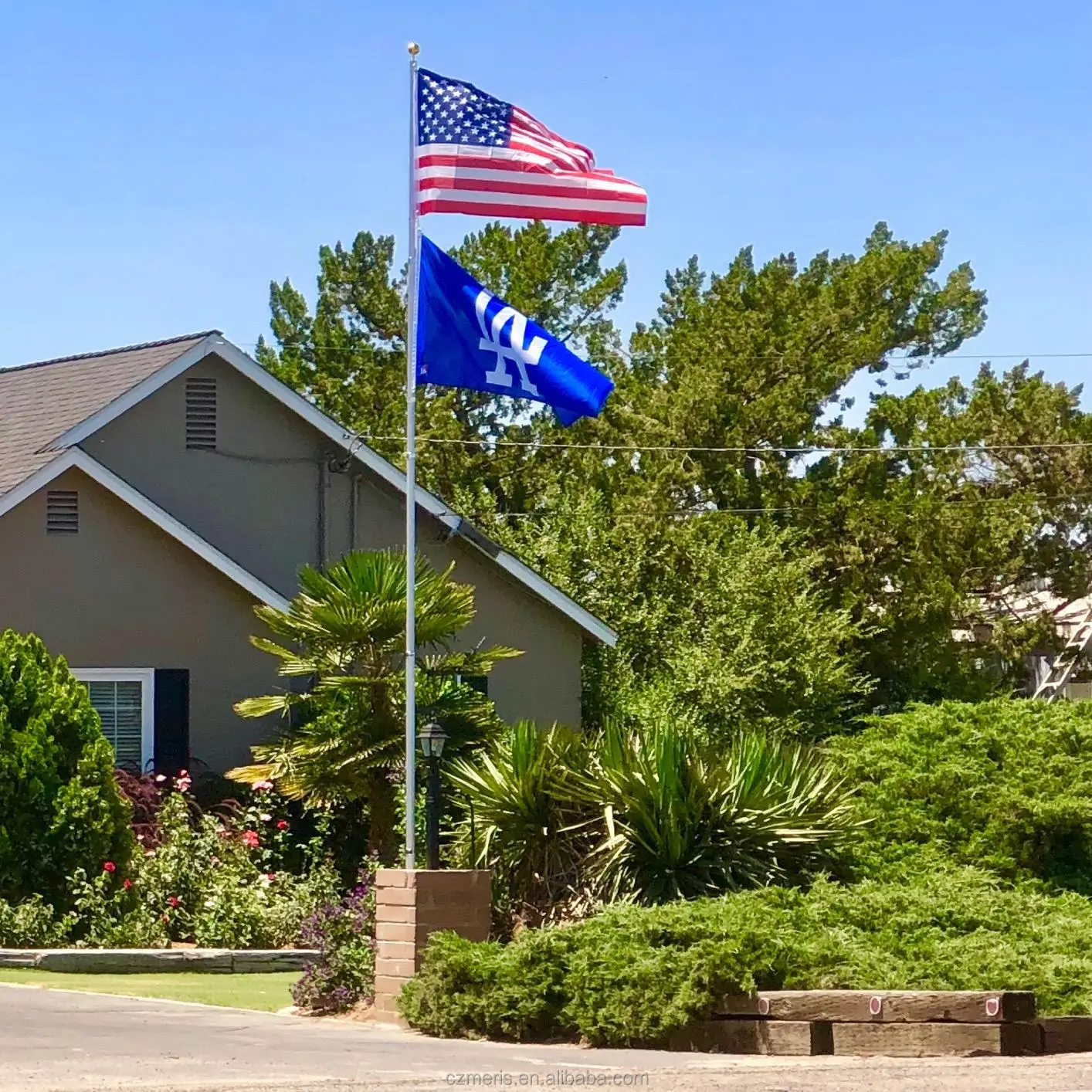 Прямые продажи с фабрики 16ft 20ft 25ft 30ft телескопический флагшток алюминиевый комплект основанием