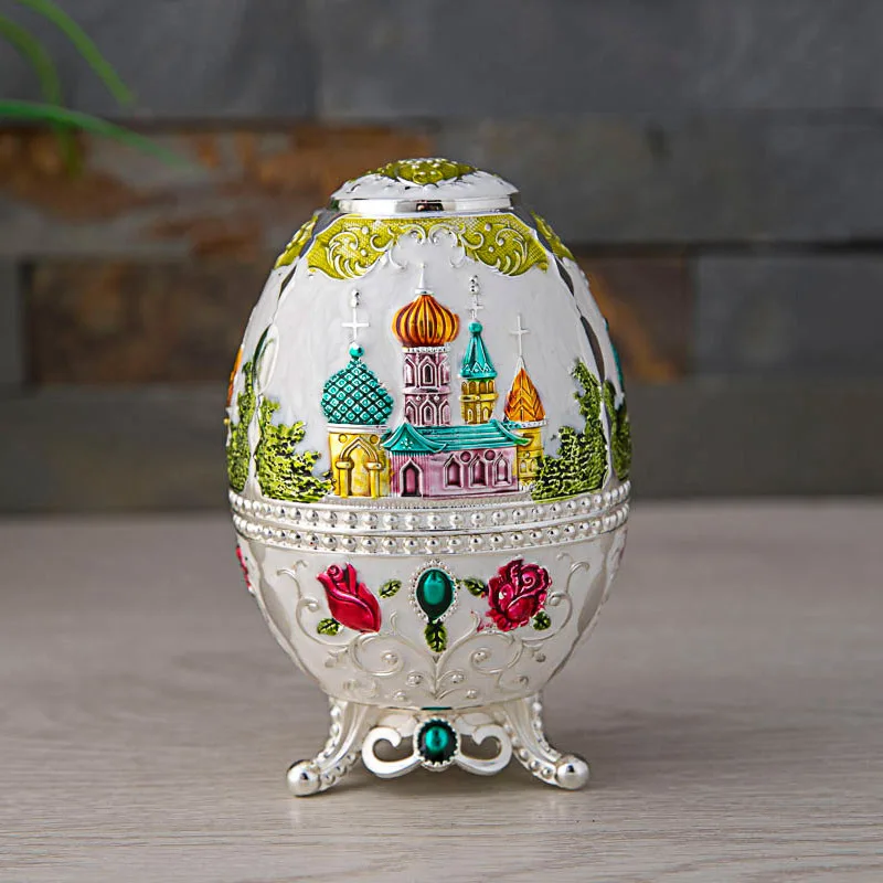 Home Decoration Metal Crafts Architecture Toothpick Holder European Press Auto Toothpick Box