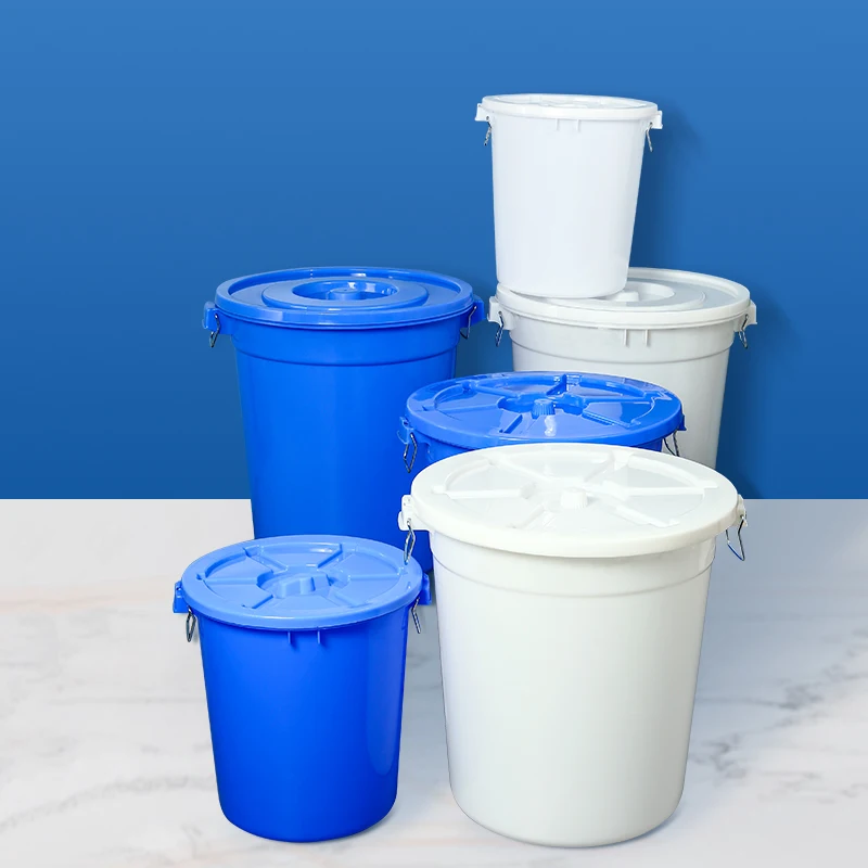 Plastic Large Round Bucket Food Grade Water Storage Bucket with Handle and Lid Durable Home Application