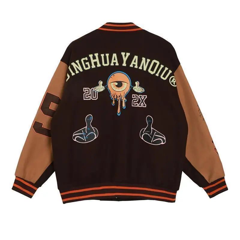 OEM  Hot Selling Hip Hop Loose Couples Jacket baseball jacket man