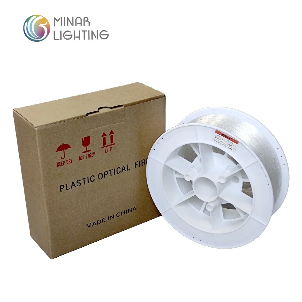 Domestic 1.5mm PMMA Transparent end glow fiber optic cable 700m per roll