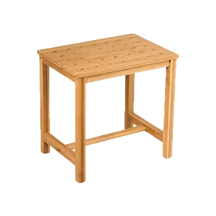 Бамбуковый деревянный табурет для ванной и душа с полкой для хранения, сиденье-органайзер для спа-ванны