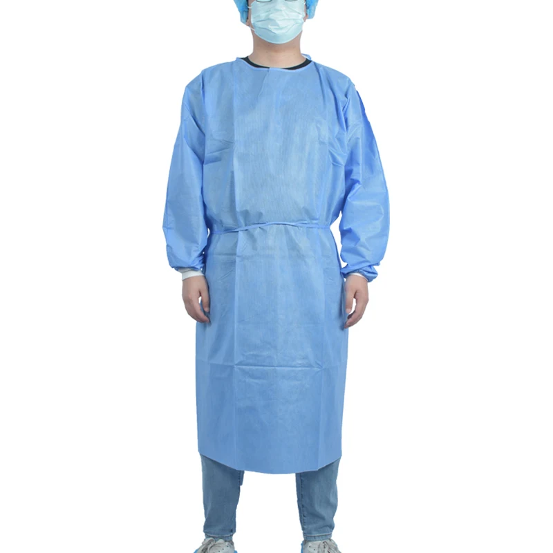 China factory sale high quality disposable 40gsm sms medical isolation gown