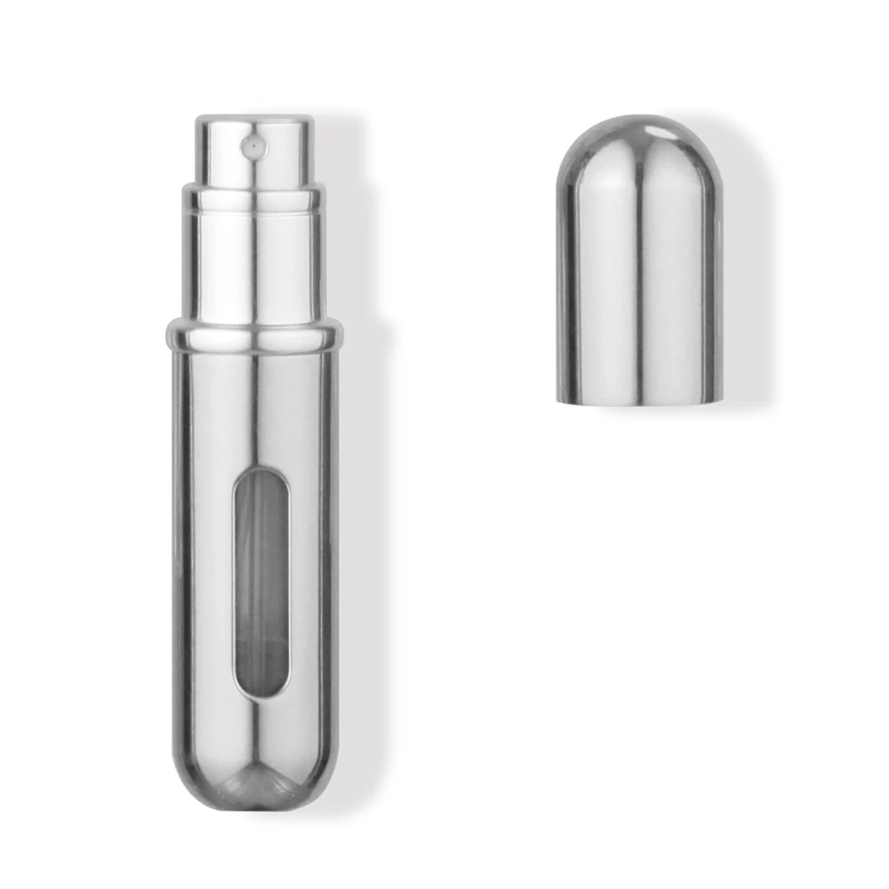 Portable 5ml Empty Mini Refillable Perfume Atomizer Glass Bottle With Spray Aluminum Multi Coloured Travel