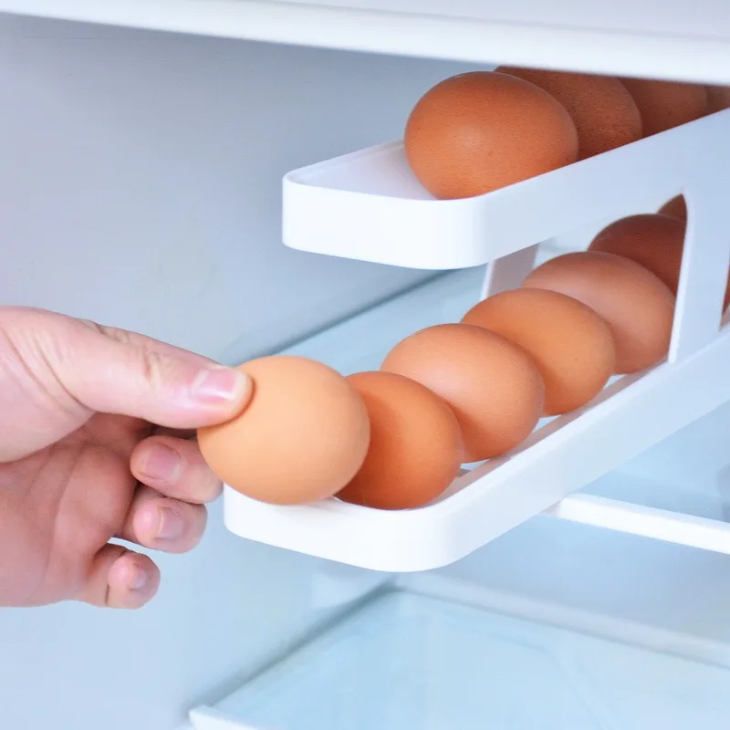 Jingyu 2 Tier Auto Rolling Egg Storage Container for Refrigerator
