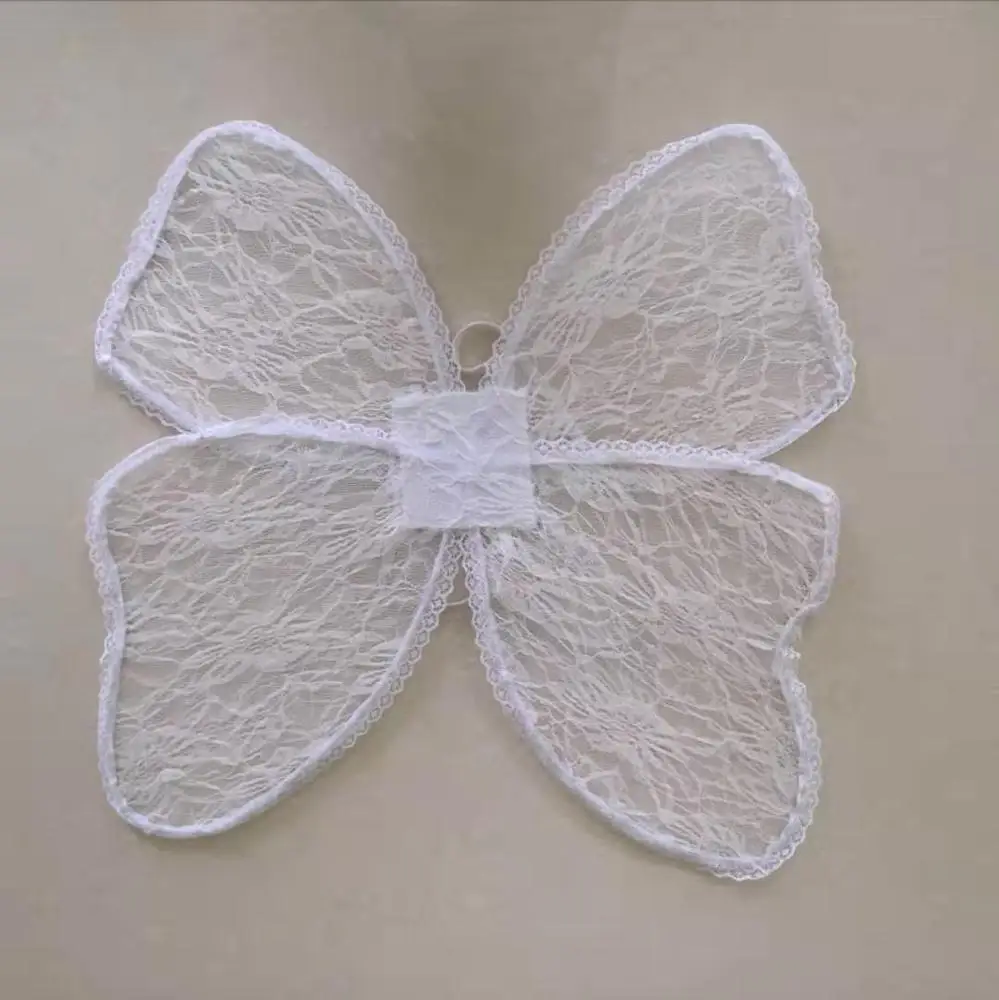 2019 new coming kids fairy party double  gauze lace butterfly wings for party halloween decoration