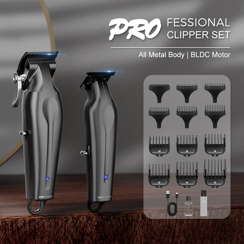 Professional Barber Lithium Battery Hair Cut Machine Powder Metallurgy Cordless Trimmer Electric Hair Clipper