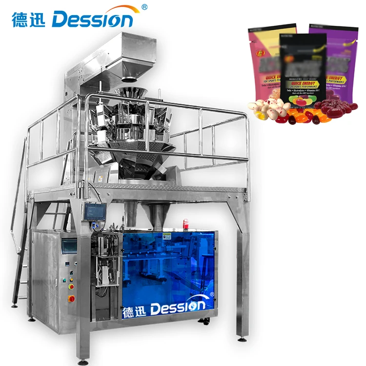 Automatic jelly bean stick pouch filling machine bean doypack premade bag packing and sealing machines