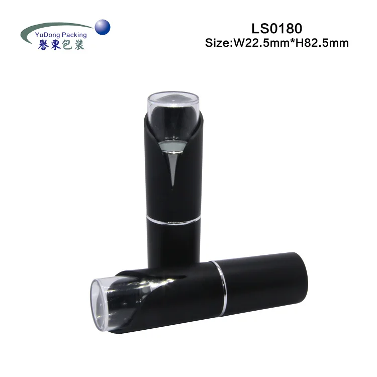 12.1mm unique flower design black cylindrical plastic cosmetic casing empty lipstick tube lip stick packaging